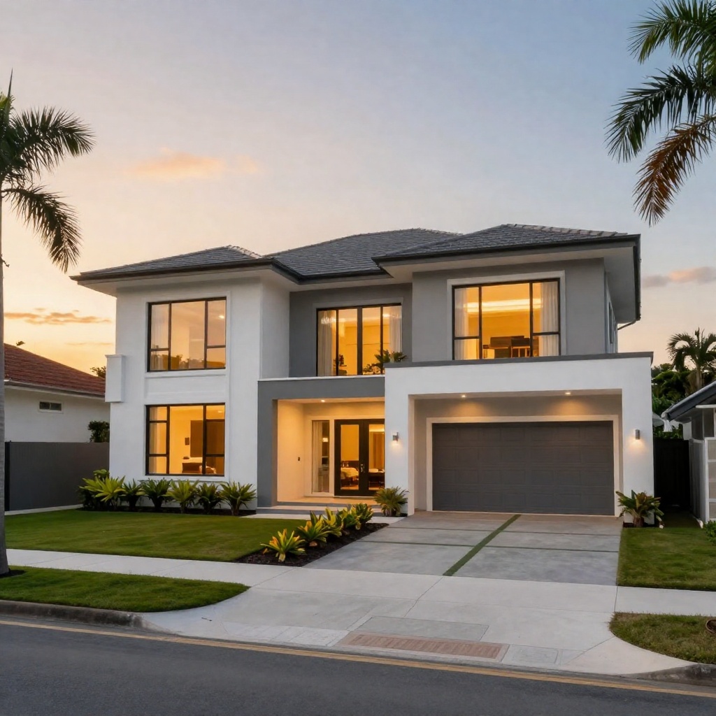 A modern home exterior
